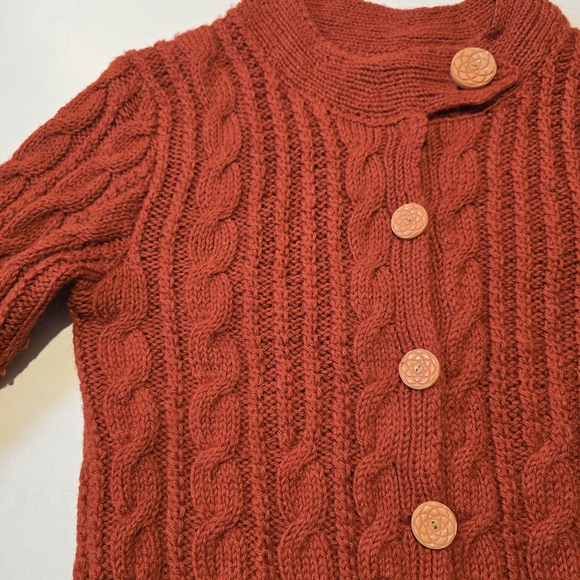 1930s Vintage Hand Made Cable Knit Sweater, XS - Picture 2 of 9